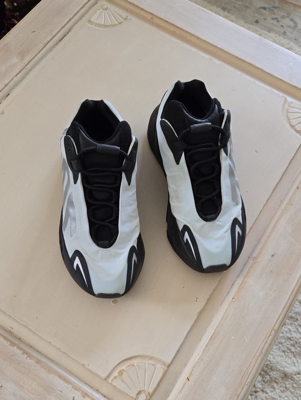 Yeezy Adidas 700 Kid's Black and Baby Blue Athletic Sneakers.  Womens 8.5